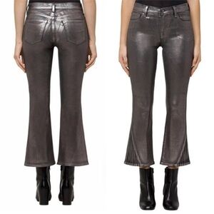 J Brand | Selena Mid Rise Crop Foiled Chrome Straight Leg Jeans | Size: 27